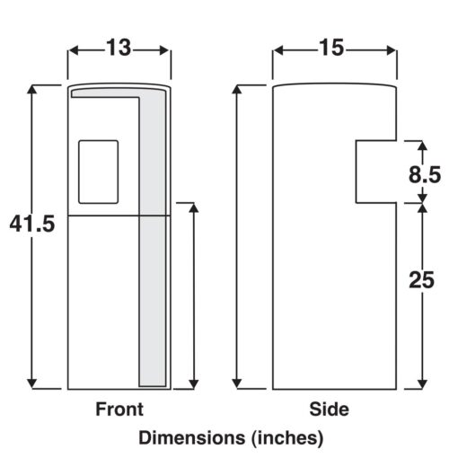 Dimensions water cooler PWC-9100